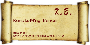 Kunstoffny Bence névjegykártya